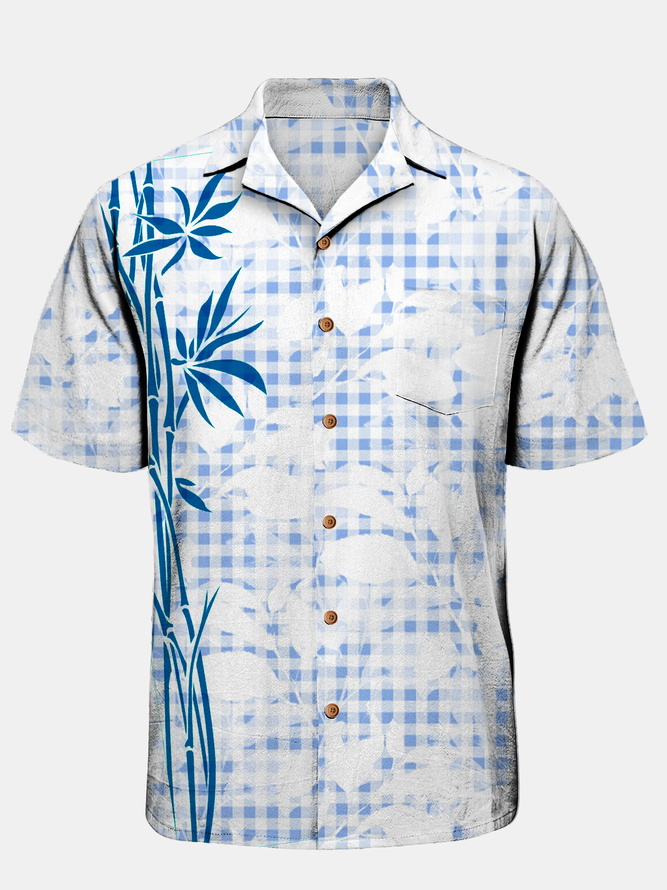 Hardaddy® Cotton Plaid Vegetal Chest Pocket Resort Shirt