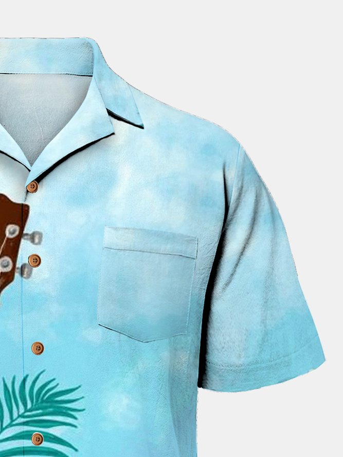 Hardaddy® Cotton Guitar Chest Pocket Aloha Shirt