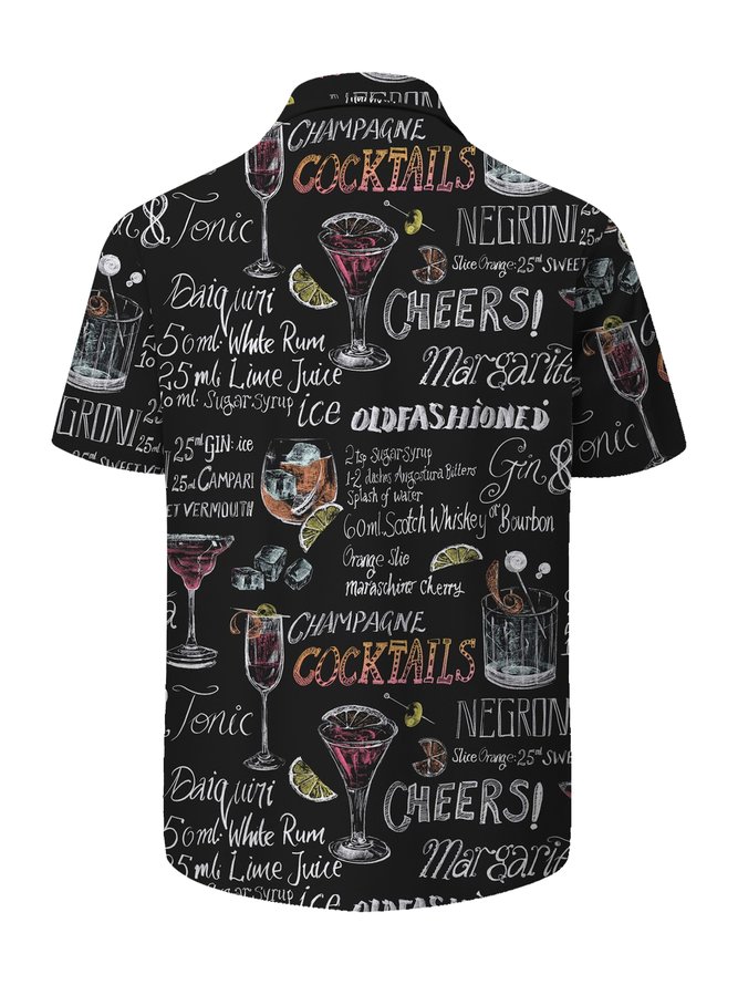 Cocktail Chest Pocket Short Sleeve Resort Shirt