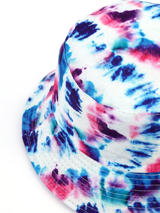 Ombre Tie Dye Pattern Reversible Bucket Hat Sun Protection Vacation