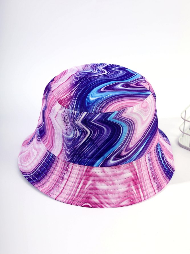 Gradient Pattern Reversible Bucket Hat Sun Protection Vacation