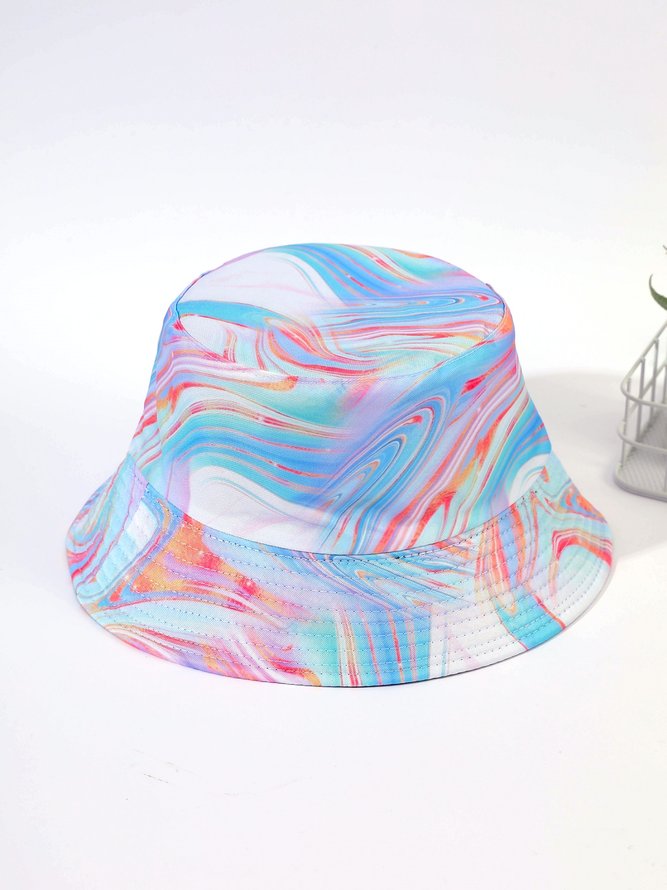 Gradient Pattern Reversible Bucket Hat Sun Protection Vacation