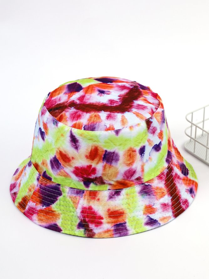 Ombre Tie Dye Pattern Reversible Bucket Hat Sun Protection Vacation