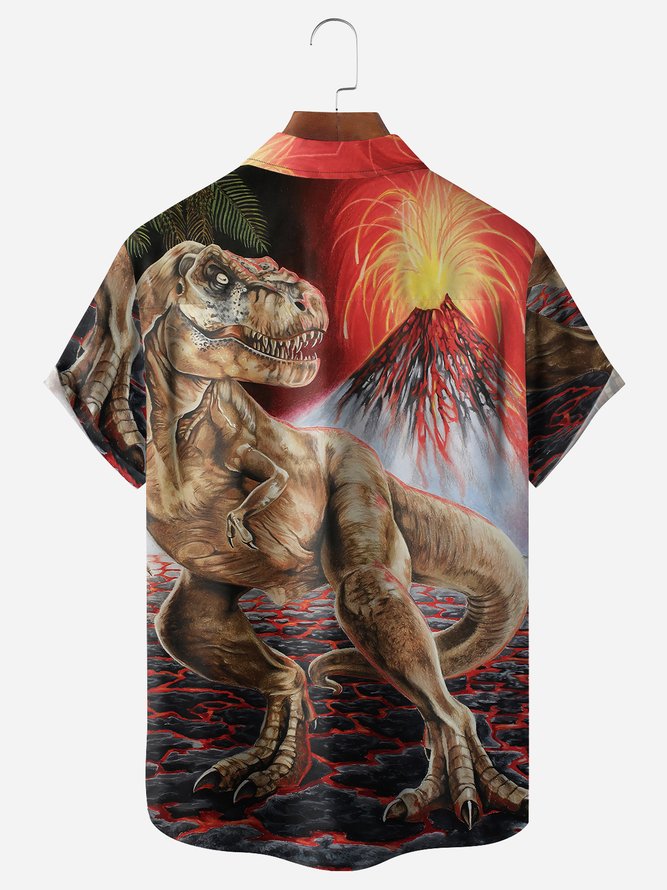 Dinosaur Chest Pocket Short Sleeve Shirt