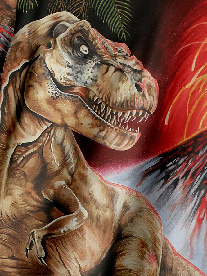 Dinosaur Chest Pocket Short Sleeve Shirt