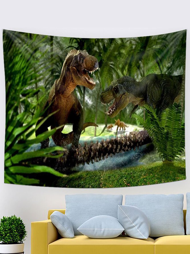 Rainforest Dinosaur Pattern Tapestry Hanging Drape Hawaiian Home Decor