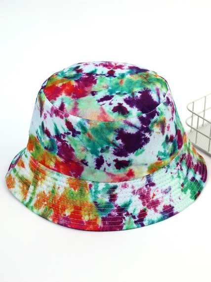 Ombre Tie Dye Pattern Reversible Bucket Hat Sun Protection Vacation