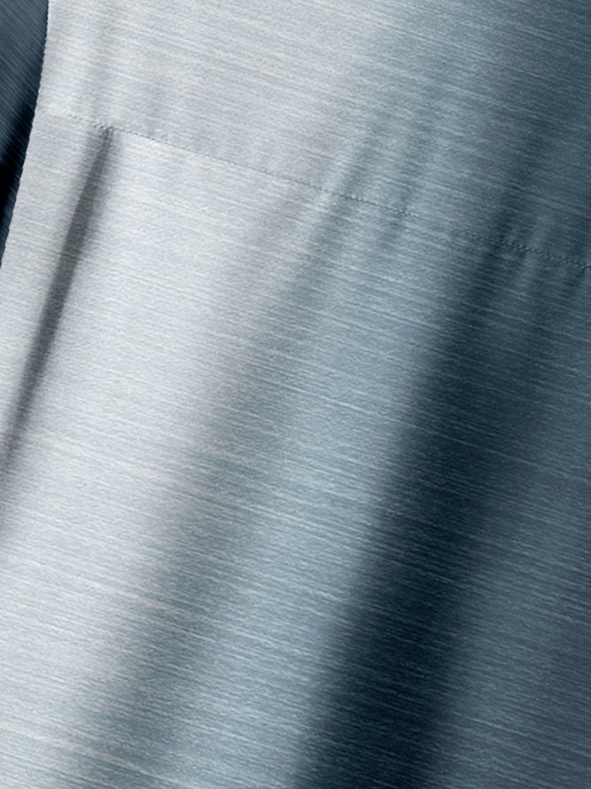 Gradient Textured Chest Pocket Short Sleeve Casual Shirt