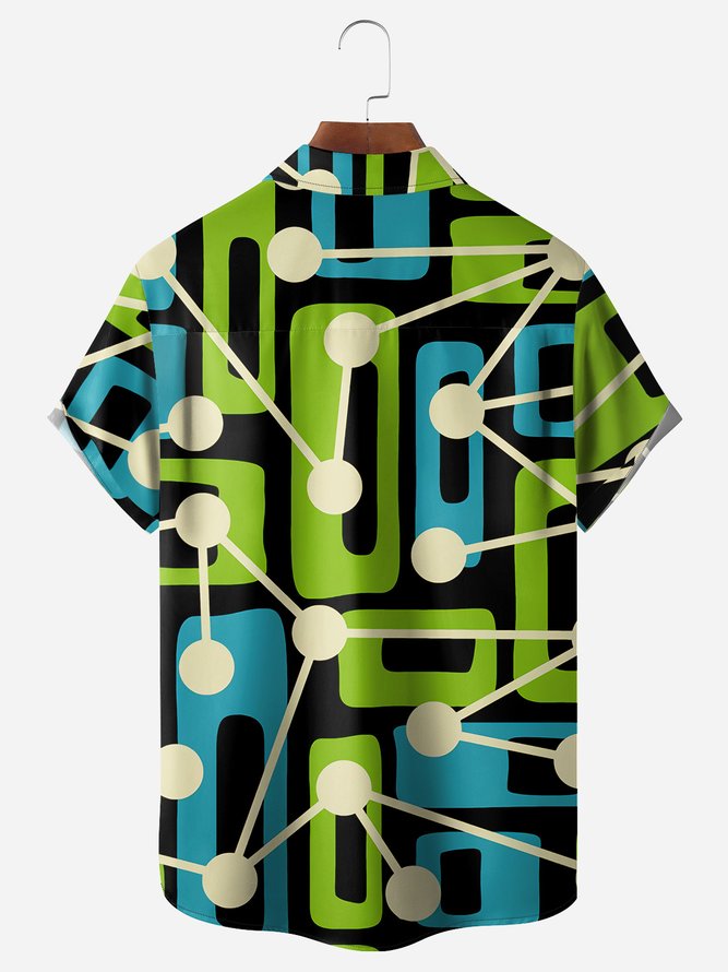Mid Century Geometry Chest Pocket Short Sleeve Shirt