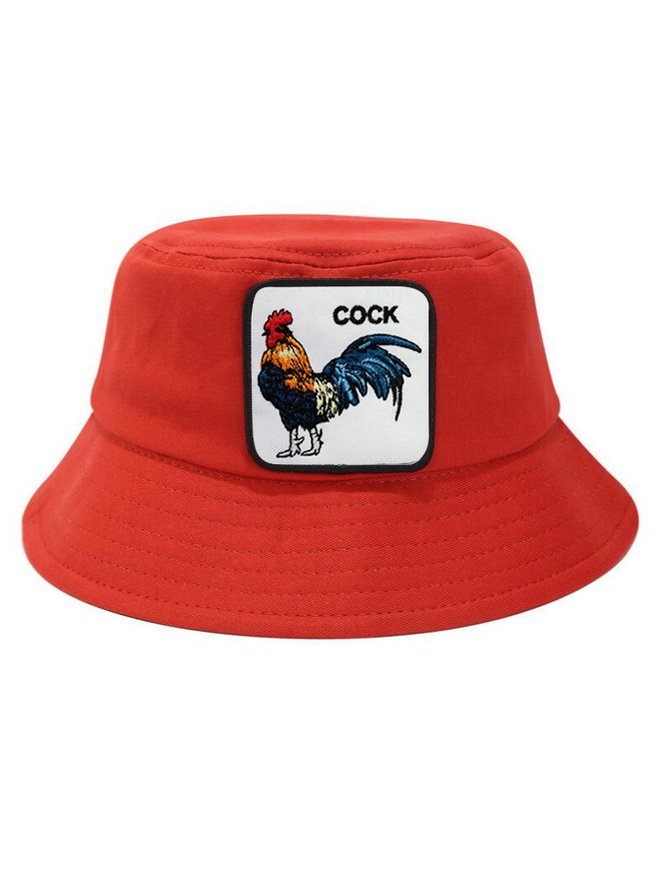 Embroidered Cock Sunscreen Bucket Hat