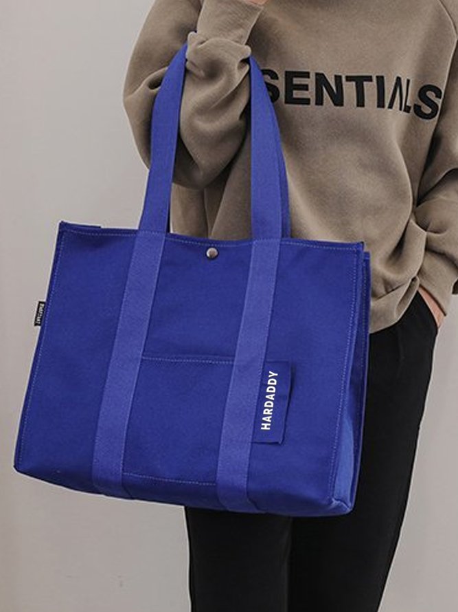Hardaddy Blue Canvas Tote Bag Men Daily Casual Shoulder Bag