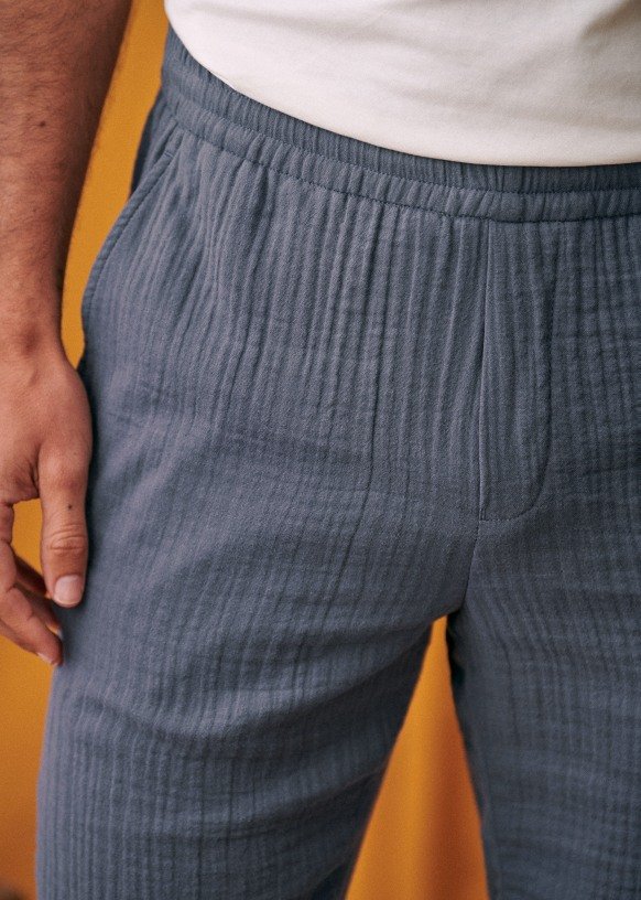 Cotton Elastic-Waist Pants