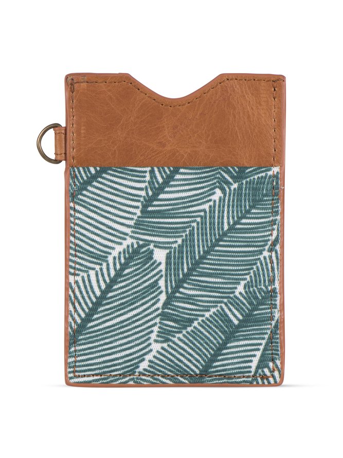 Casual Leaf and Plant Pattern Leather Card Holder Wallet Hawaii