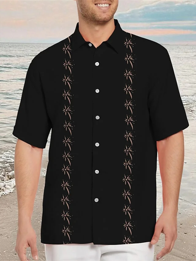 Hardaddy® Cotton Palm Tree Guayabera Shirt