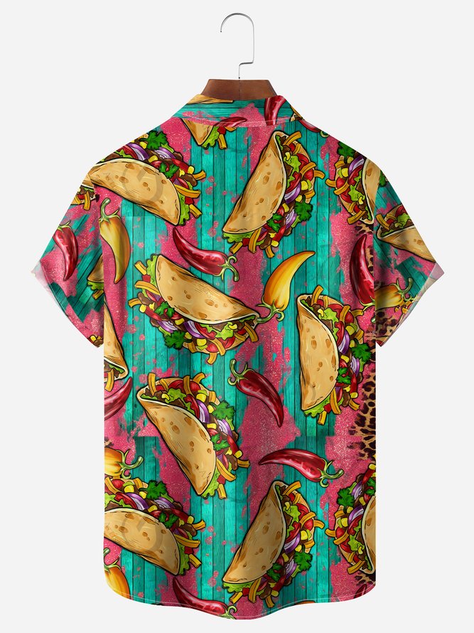 Taco Chest Pocket Short Sleeve Casual Shirt