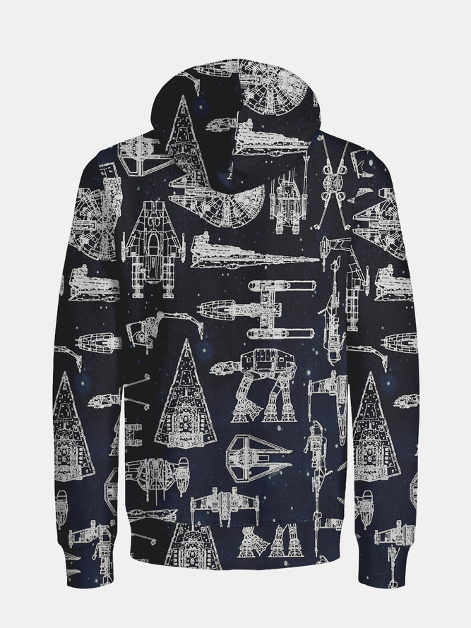 Starship Zip-up Hoodie Sweatshirt