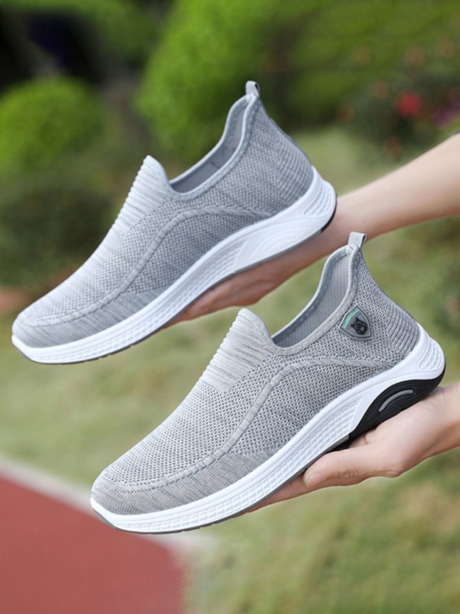 Men's Breathable Fly Mesh Shock Absorbing Slip-On Casual Sneakers