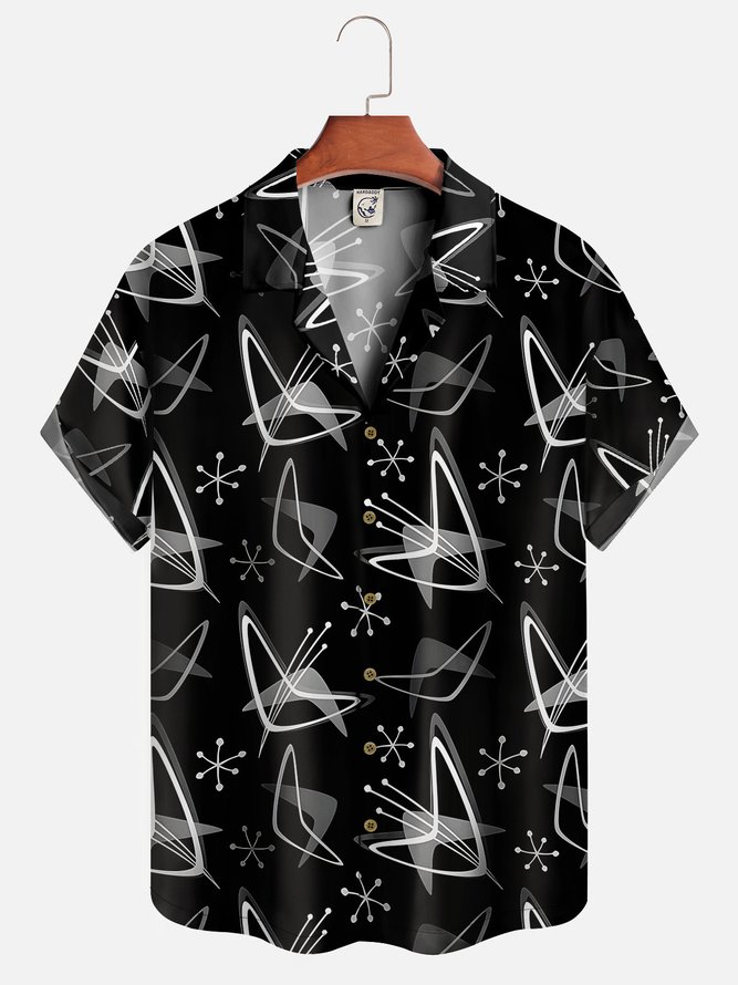 Geometric Pattern Short Sleeve Aloha Shirt