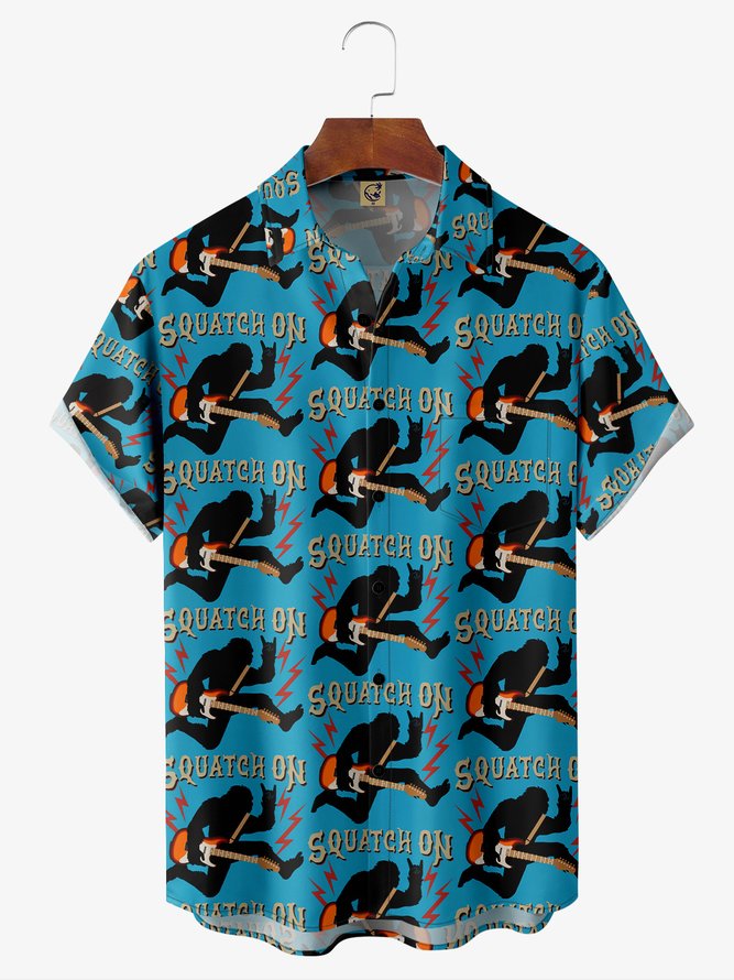 Musical Chest Pocket Short Sleeve Casual Shirt