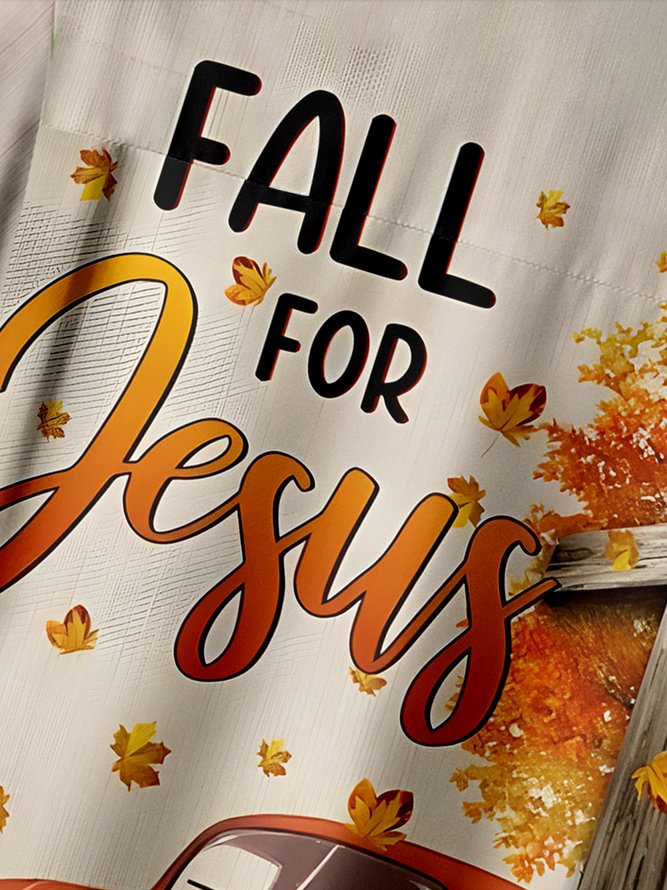 Jesus Cross Chest Pocket Short Sleeve Hawaiian Shirt