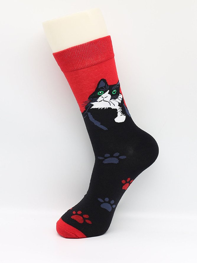 Cow Cat Kiwi Graphic Men's Styling Stockings