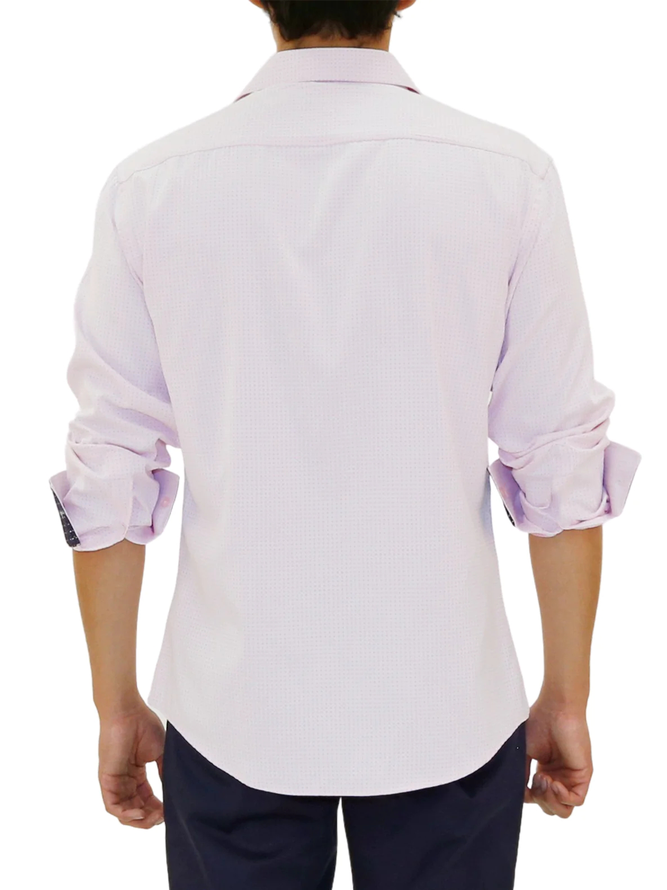 Polka Dot Contrast Long Sleeve Casual Shirt