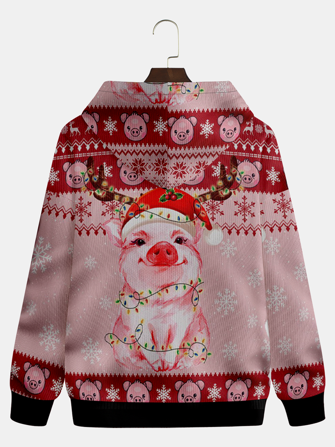 Christmas Pig Casual Hoodie