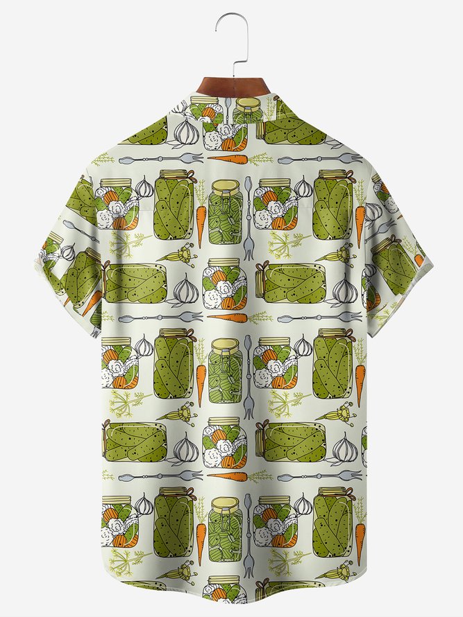 Pickle Jars Chest Pocket Short Sleeve Casual Shirt