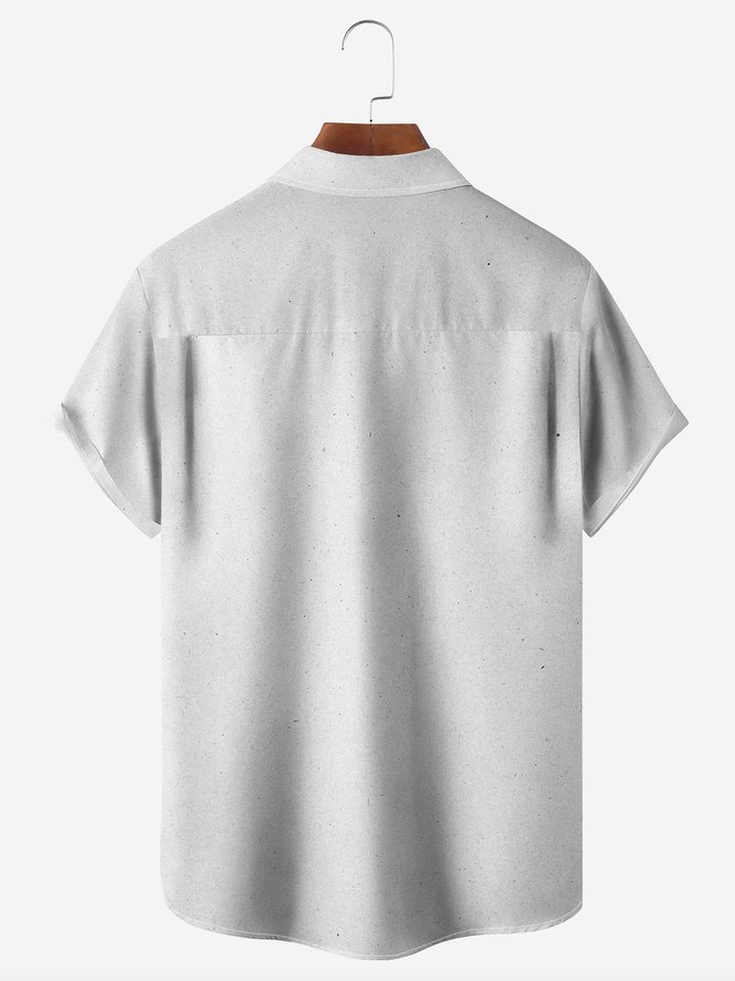 Christmas Chest Pocket Short Sleeve Bowling Shirt