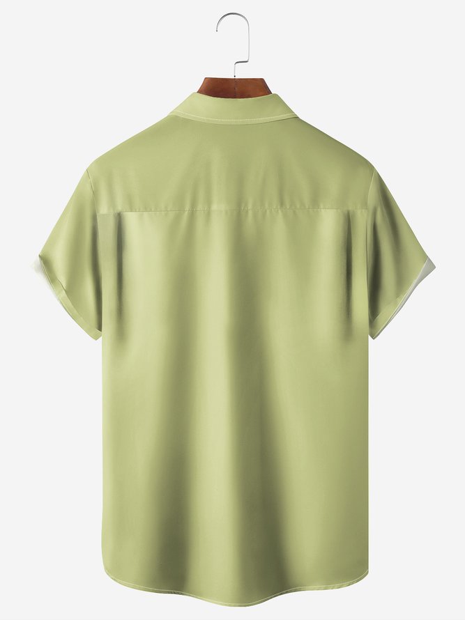 Parrot Chest Pocket Short Sleeve Casual Shirt