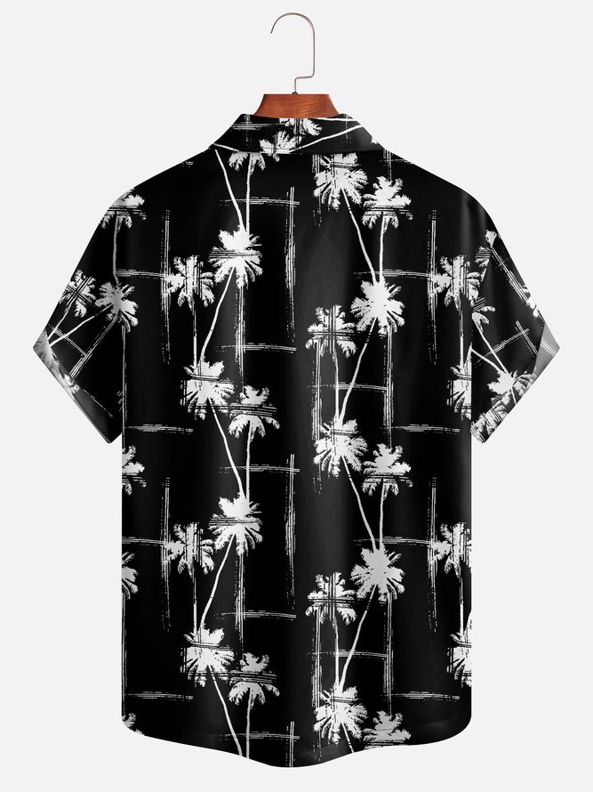 Tropical Coconut Tree Short Sleeve Aloha Shirt