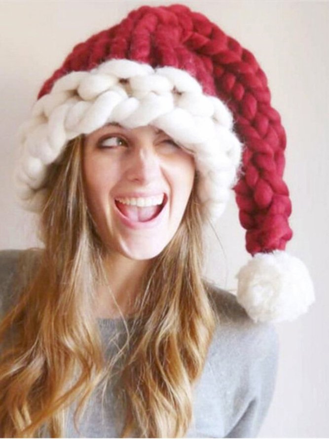 Unisex Braided Christmas Santa Hat
