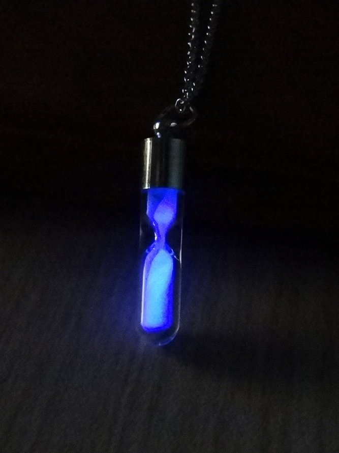Quicksand Wishing Bottle Glowing Pendant Necklace