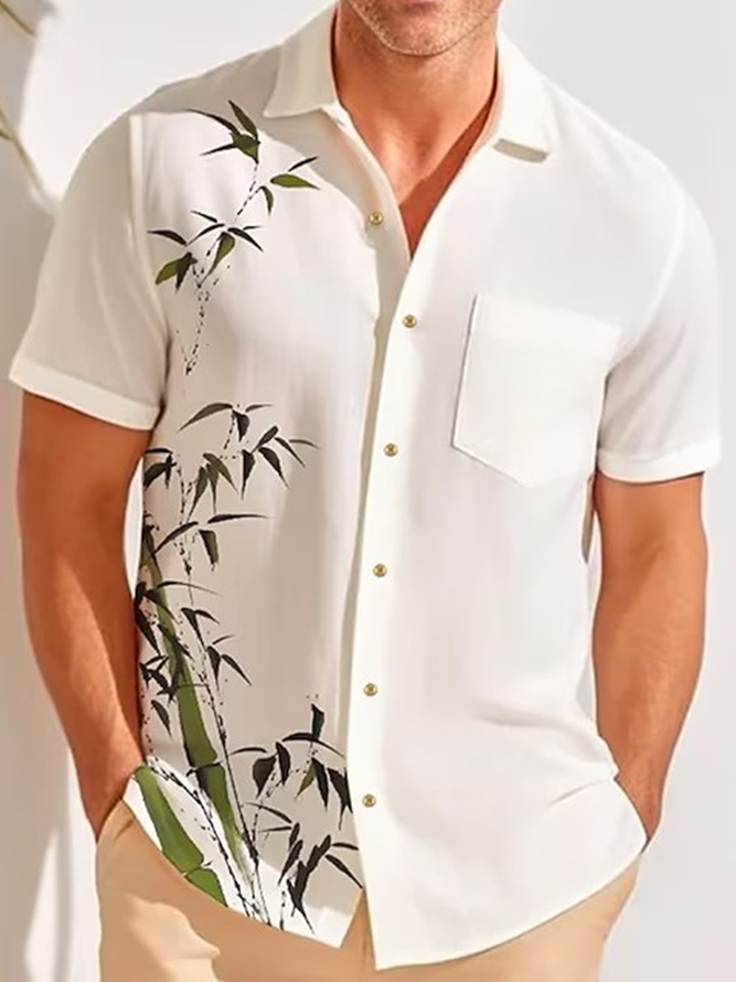 Bamboo Chest Pocket Short Sleeve Casual Shirt