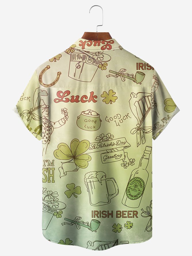 St. Patrick Chest Pocket Short Sleeve Casual Shirt
