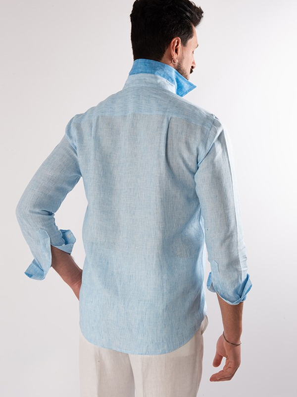 Stitching Contrast Color Long Sleeve Casual Shirt