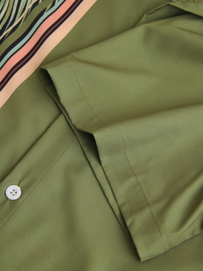 Art Pattern Men's Casual Chest Pocket Short Sleeve Shirt