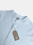 Cotton Linen Plain Color Casual Long Sleeve Shirt
