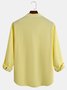 Cotton and linen based net color style comfortable flax long sleeve Shirt