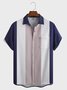 Mens Ombre Print Front Buttons Soft Breathable Chest Pocket Casual Bowling Shirt