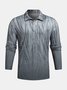 Abstract Gradient Line Buttons Long Sleeve Polo