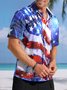 Flag Graphic Short Sleeve Casual Men's Shirt