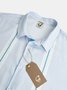 Stripe Contrast Short Sleeve Guayabera Shirt