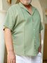 Men's Cotton Linen Stand Collar Short Sleeve Shirt