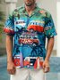 Men's Coconut Tree Print Casual Vacation Short Sleeve Hawaiian Shirt