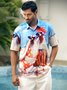 Rooster Chest Pocket Short Sleeve Casual Shirt
