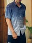 Gradient Texture Chest Pocket Short Sleeve Casual Shirt