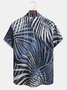 Men's Botanical Print Casual Fabric Fashion Pocket Lapel Short Sleeve Shirt