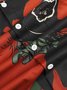 Men's Halloween Witch Pumpkin Print Moisture Wicking Fabric Fashion Lapel Short Sleeve Shirt