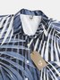 Men's Botanical Print Casual Fabric Fashion Pocket Lapel Short Sleeve Shirt